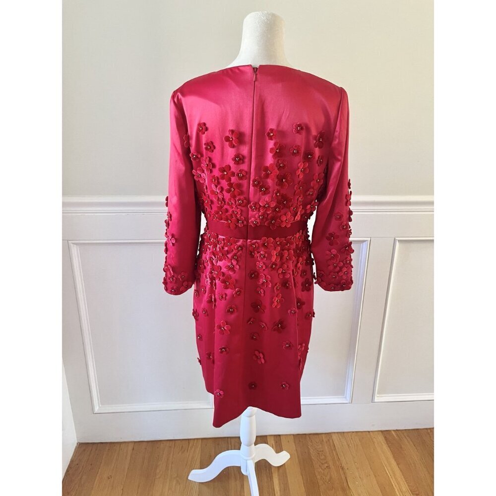 Hobbs London Lavinia Dress Hand Sewn Floral Red 10 - Picture 9 of 13